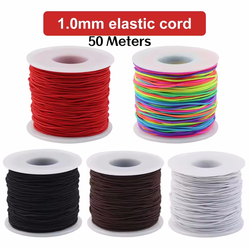 Paracord Bracelet - Rainbow Elastic Beading Cord, Colorful Stretchy