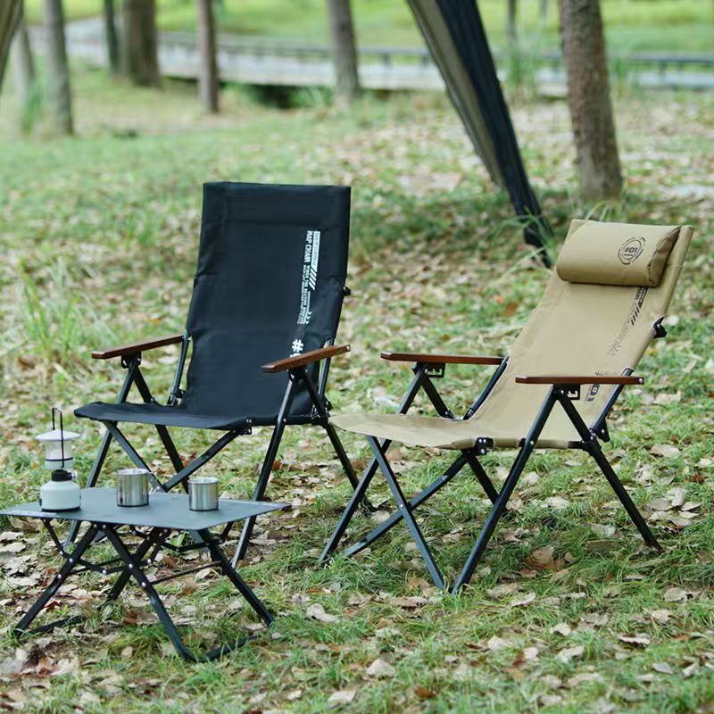 Outdoor Camping Lounge Chairs - Folding High Back Beach Camping Chair