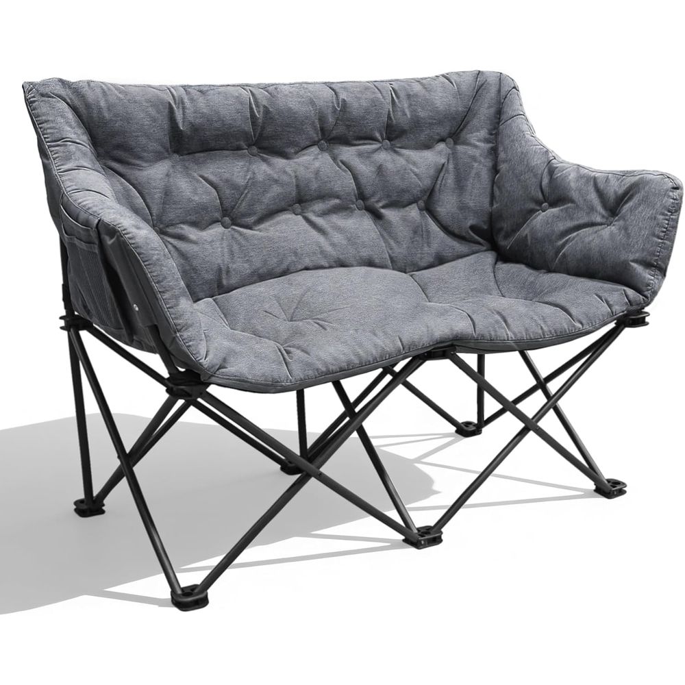 Outdoor Oversized Camping Chair - Heavy-Duty Oversized Padded 2-Person Camping Chair,