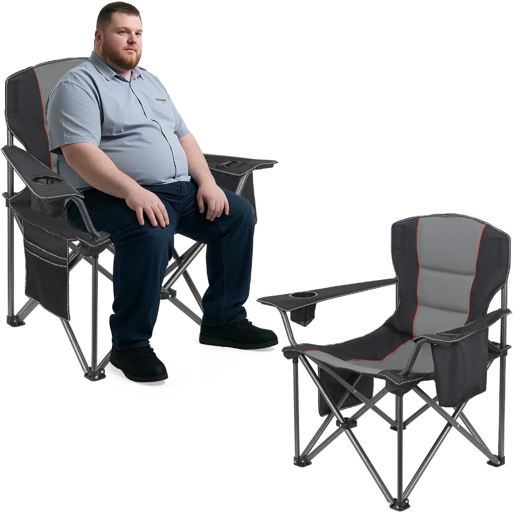 Outdoor Oversized Camping Chair - 2 Pack Heavy Duty Oversized Folding