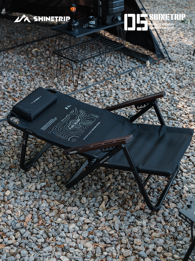 Outdoor Oversized Camping Chair - Folding Camping Chair with 6-Level Adjustable
