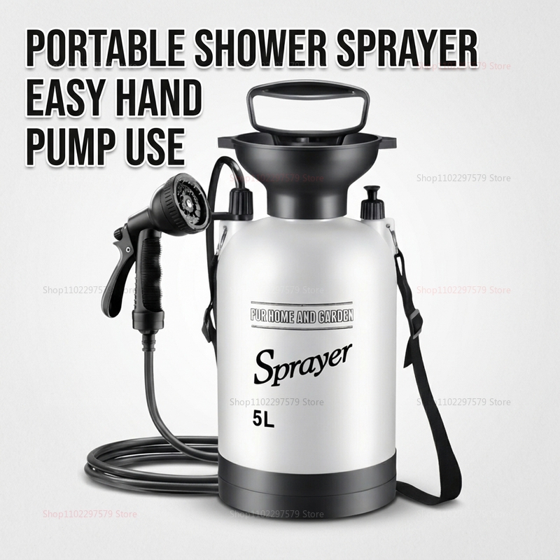 Outdoor Camping Backpack - Portable Camping Shower 5L Manual Pump