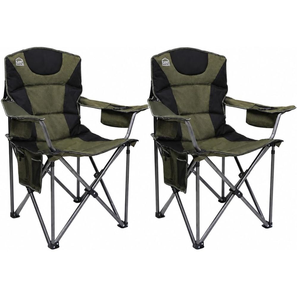 Outdoor Oversized Camping Chair - Durable 2-Pack Oversized Padded Chairs with