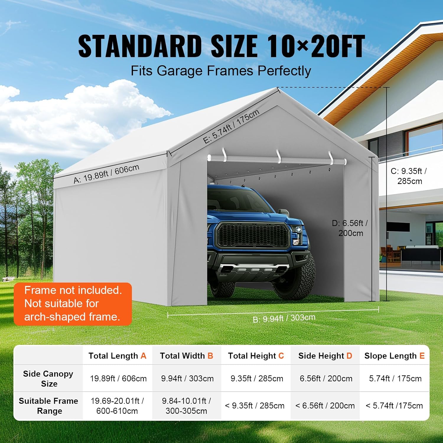 Waterproof Tarp Shelter - Carport Replacement Canopy Cover Top +