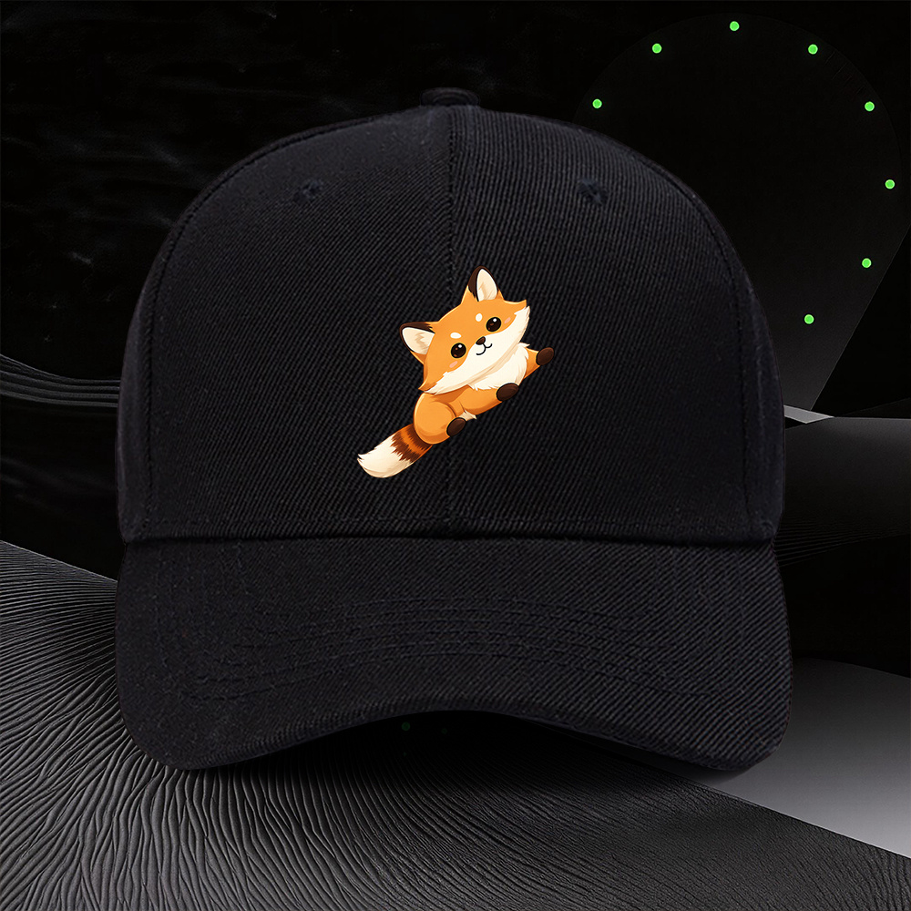 Outdoor Camping Anime - Cute Fox Print Adjustable Beanie, Men