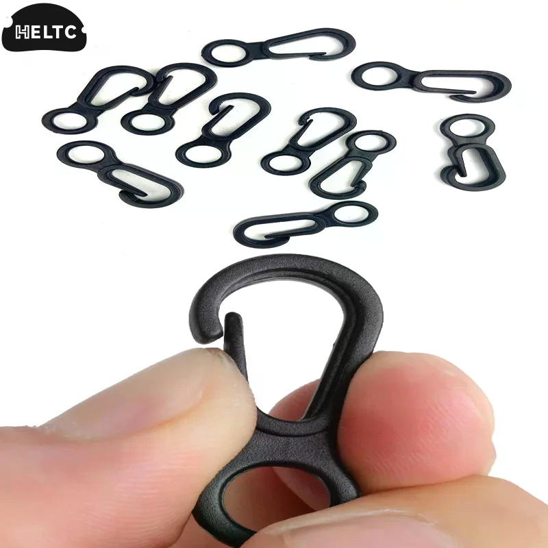Outdoor Camping Backpack - 20Pcs Black Plastic Snap Hooks With
