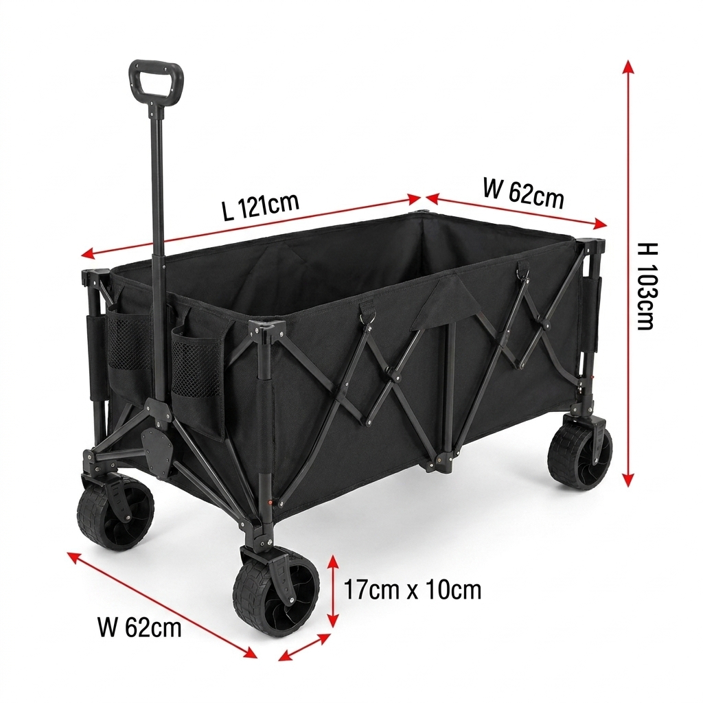 Outdoor Camping Furniture - Custom Heavy-Duty Folding Wagon Cart with