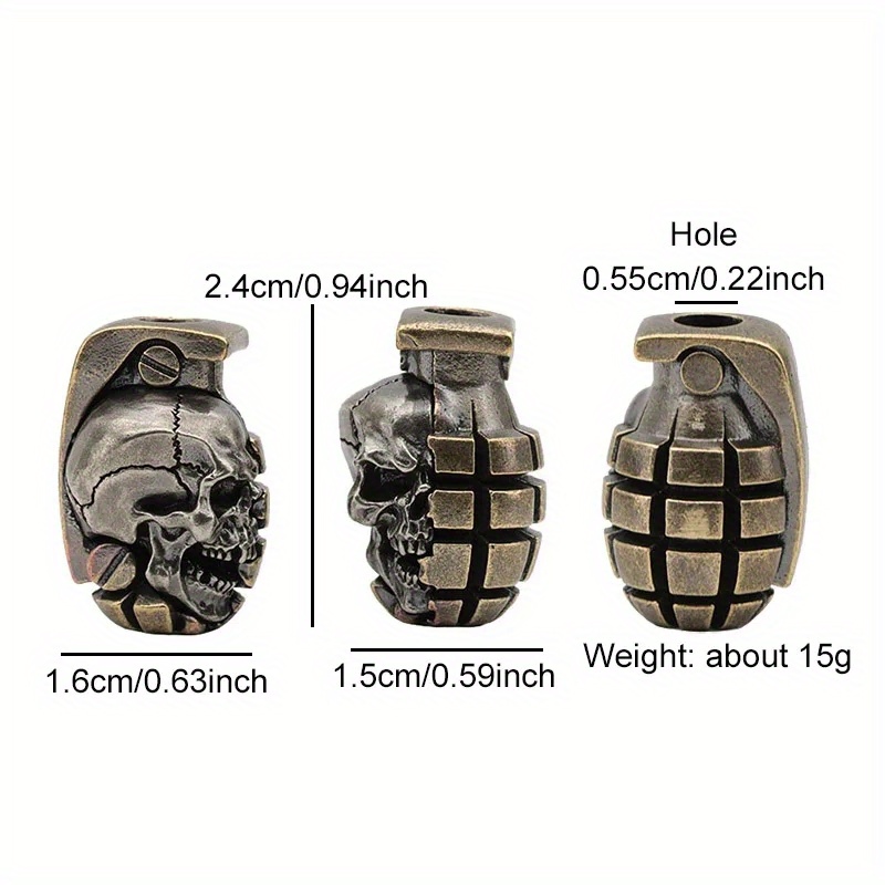 Dual Color Skull Grenade Brass - Paracord Bracelet recension och pris