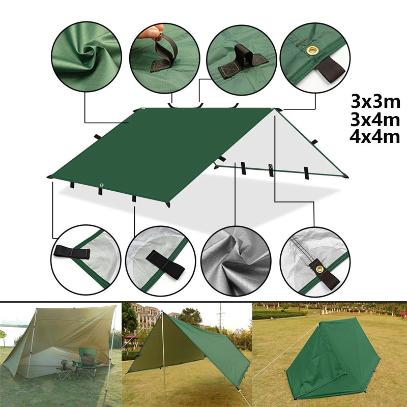 4x4m 4x3m 3x3m 19 Hang Points  - Waterproof Tarp Shelter recension och pris