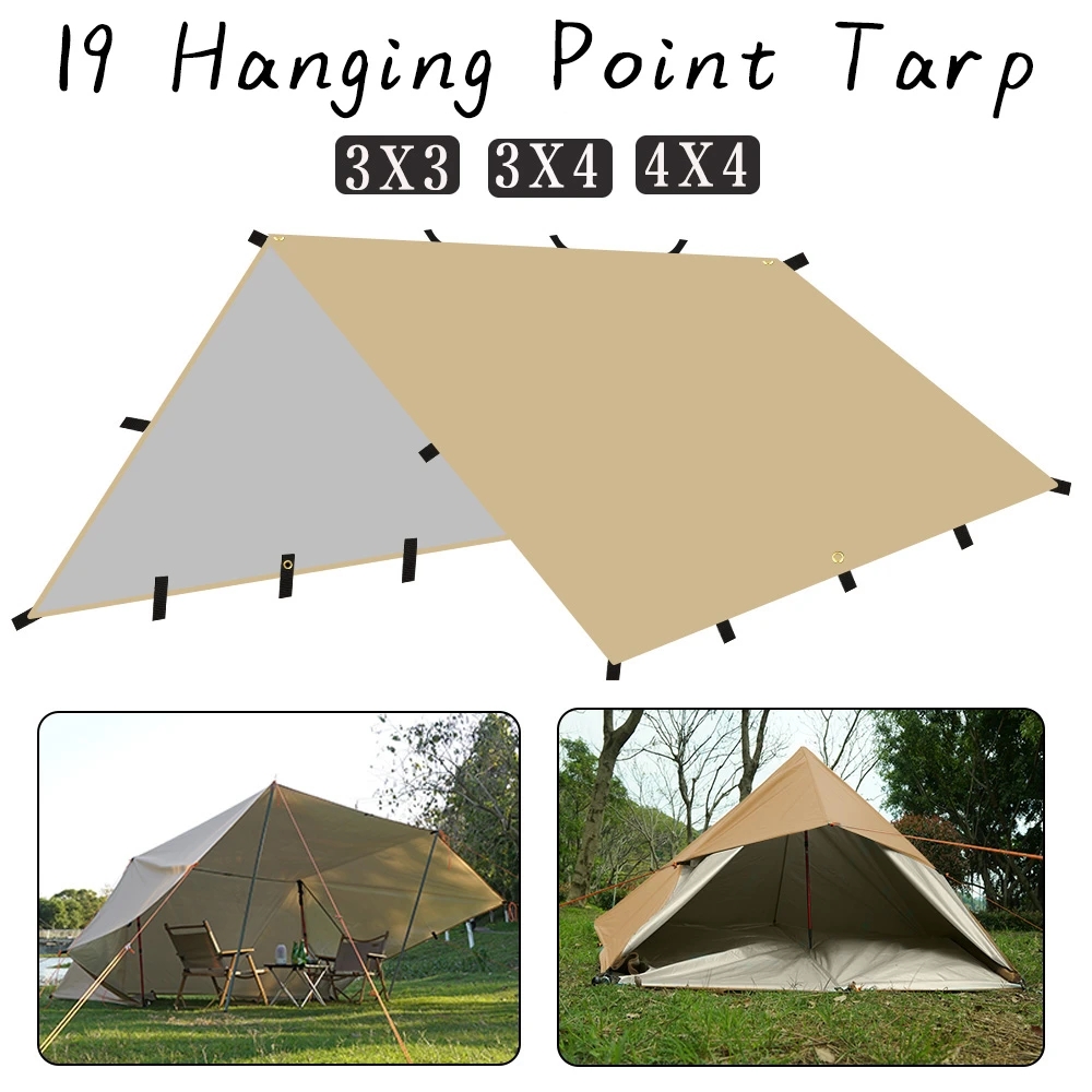 4x4m 4x3m 3x3m 19 Hang Points  - Waterproof Tarp Shelter recension och pris