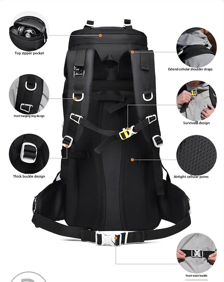 60L Large Capacity Professiona - Outdoor Camping Backpack recension och pris