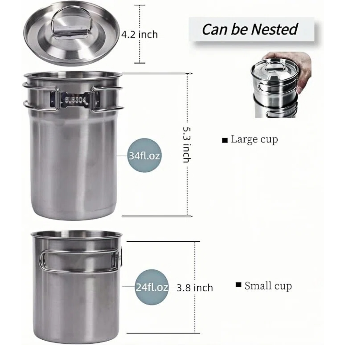 Foldable Camping Cups Mugs Cam - Camp Utensil Set recension och pris