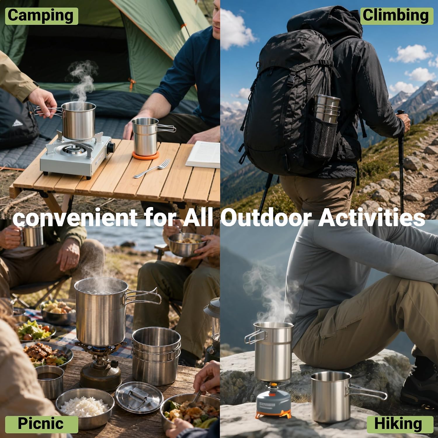 Foldable Camping Cups Mugs Cam - Camp Utensil Set recension och pris