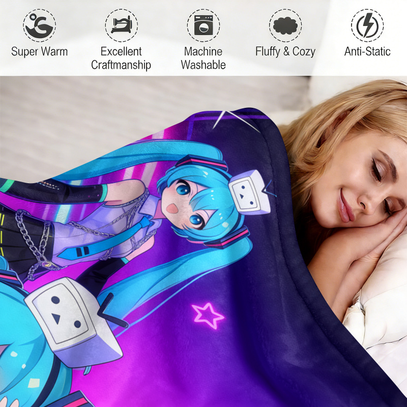 Hatsune Miku Flannel Blanket,  - Outdoor Camping Anime recension och pris