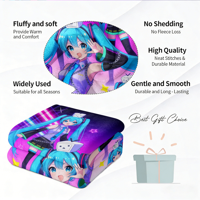 Hatsune Miku Flannel Blanket,  - Outdoor Camping Anime recension och pris