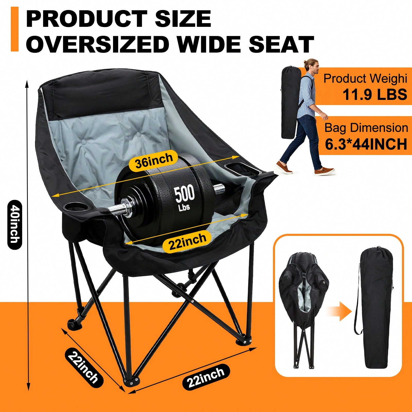 Heated Double Camping Chair He - Outdoor Oversized Camping Chair recension och pris