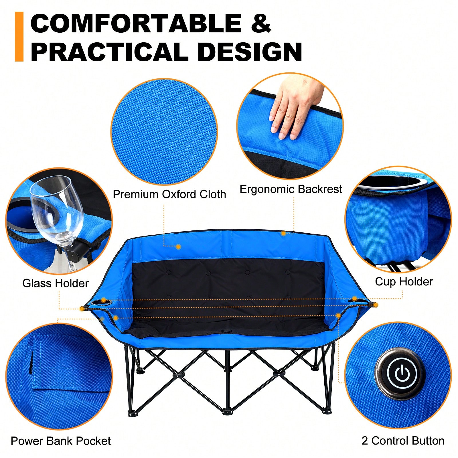 Heated Double Camping Chair He - Outdoor Oversized Camping Chair recension och pris