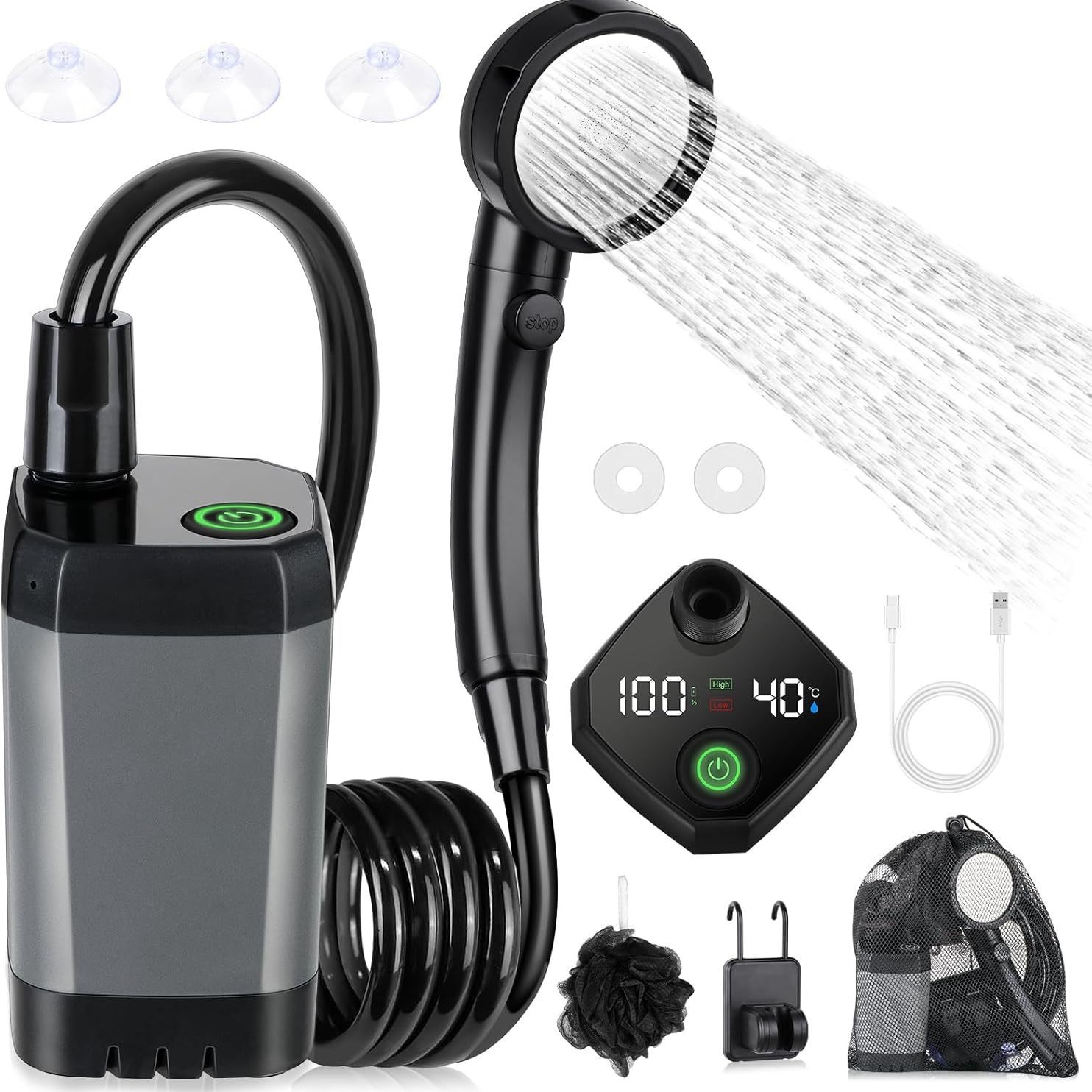 Portable Self-Priming Electric - Outdoor Camping Shower recension och pris