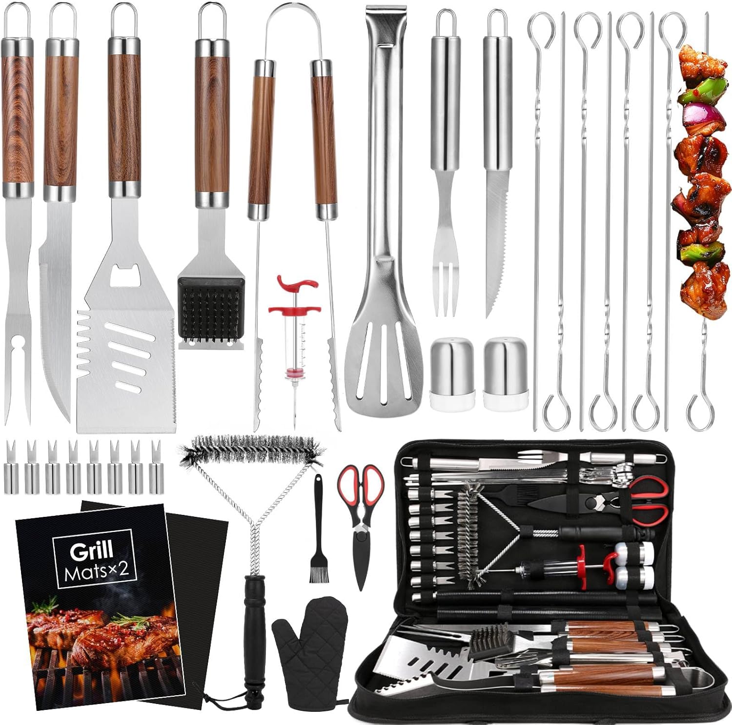 34Pcs Heavy Duty Grill Tools S - Camp Utensil Set recension och pris