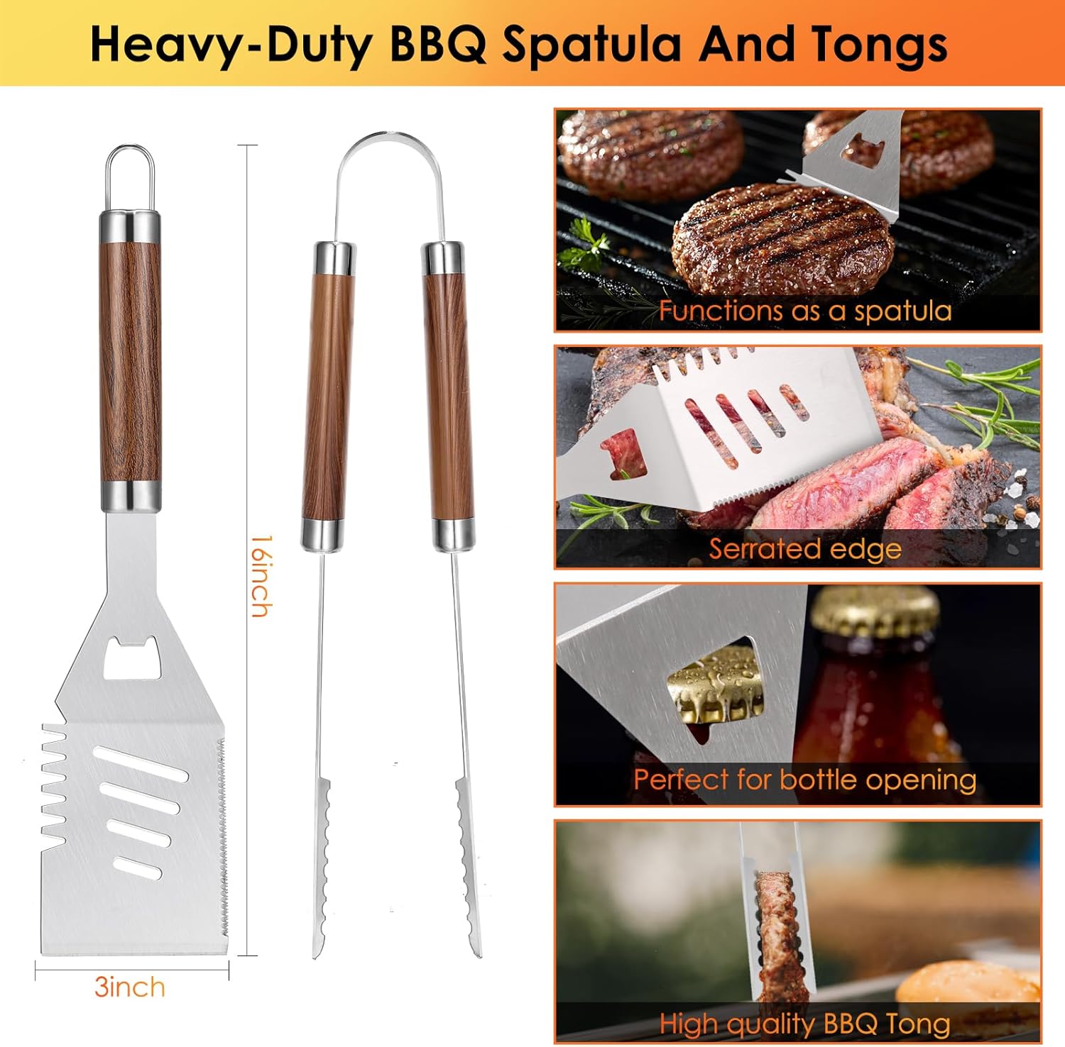 34Pcs Heavy Duty Grill Tools S - Camp Utensil Set recension och pris