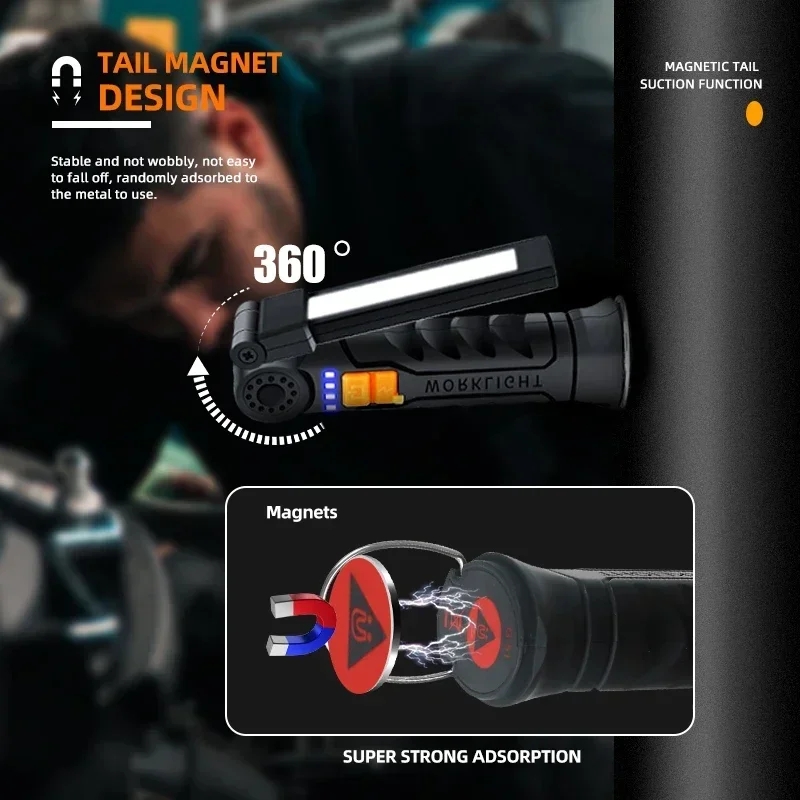 Portable COB LED Flashlight US - Outdoor Camping Decor recension och pris
