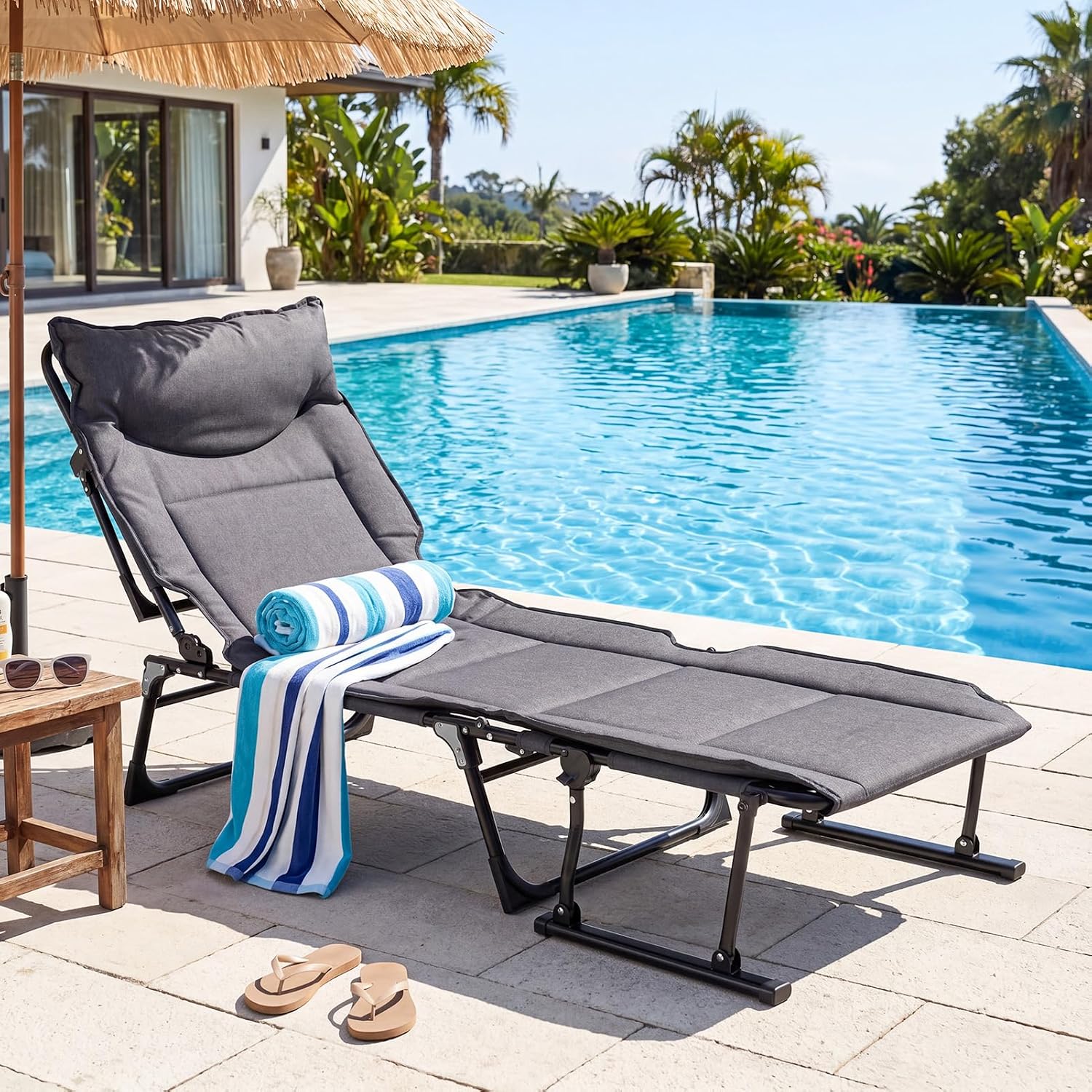 Folding Patio Lounge Chair Set - Outdoor Camping Recliner Chairs recension och pris