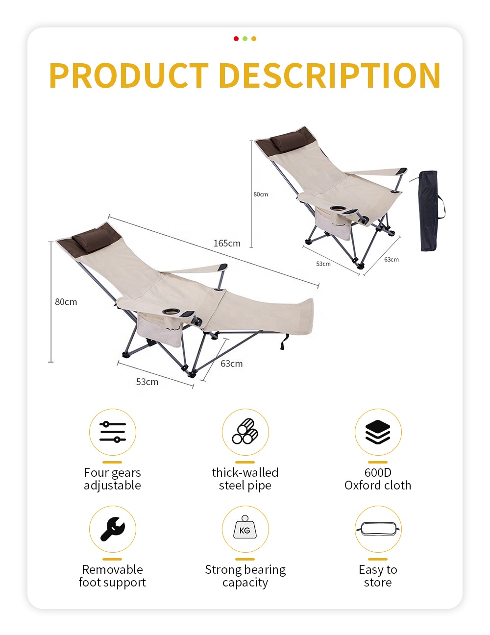 Portable Folding Reclining Cha - Outdoor Camping Furniture recension och pris