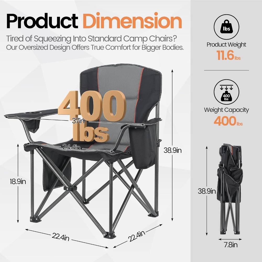 2 Pack Heavy Duty Oversized Fo - Outdoor Oversized Camping Chair recension och pris