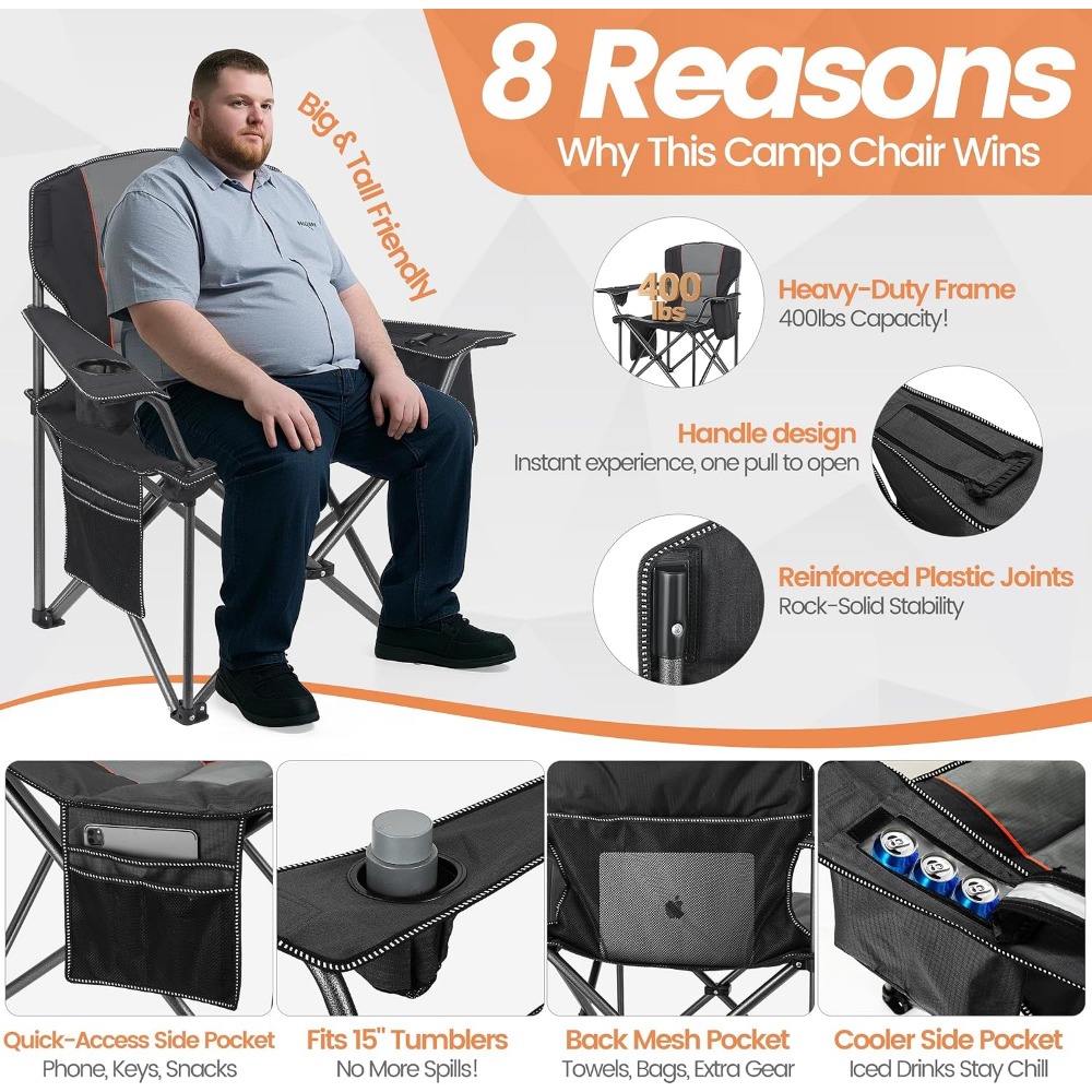 2 Pack Heavy Duty Oversized Fo - Outdoor Oversized Camping Chair recension och pris