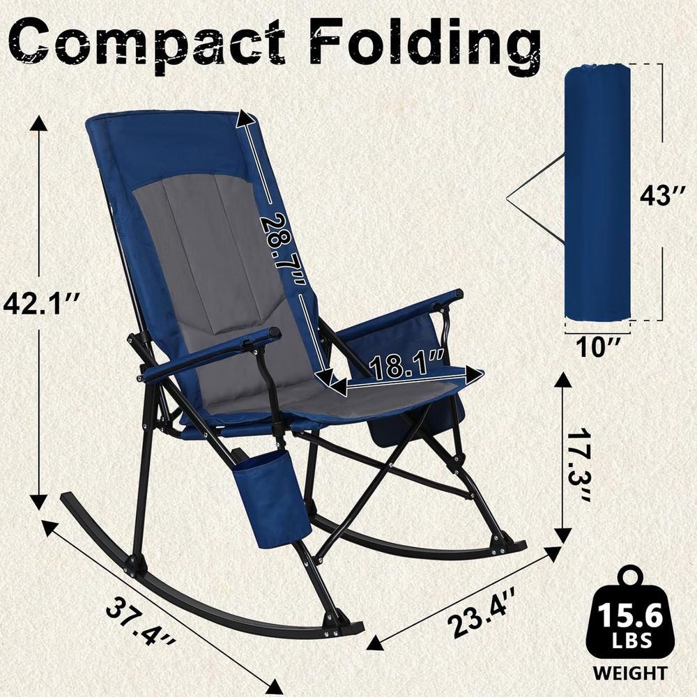 2 Pack High ack Portale Rockin - Outdoor Oversized Camping Chair recension och pris