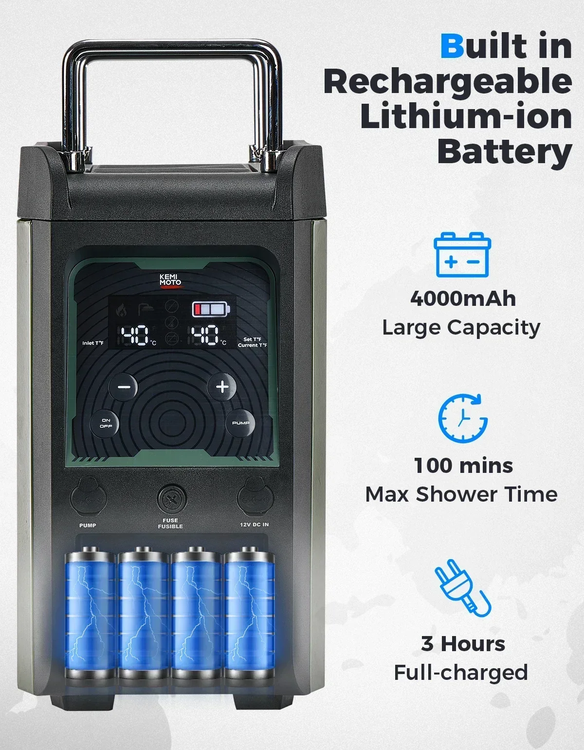 KEMIMOTO Water Heater Portable - Outdoor Camping Shower recension och pris