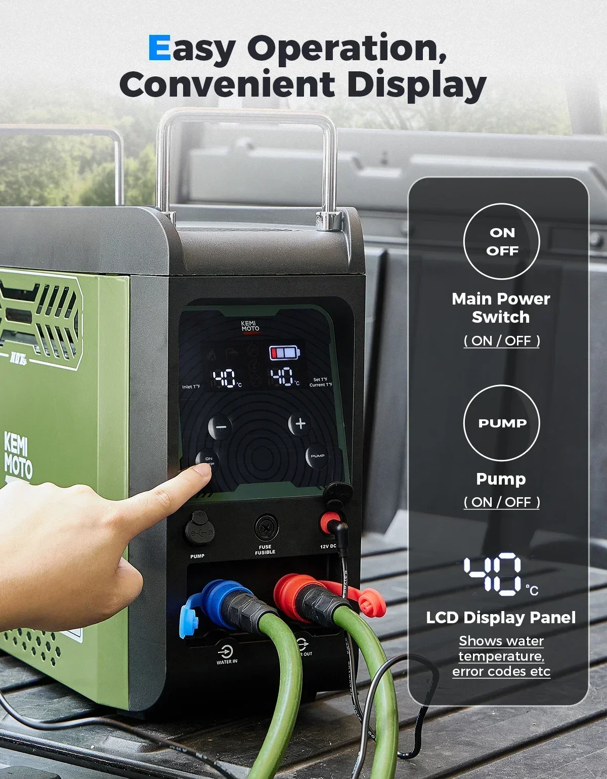 KEMIMOTO Water Heater Portable - Outdoor Camping Shower recension och pris