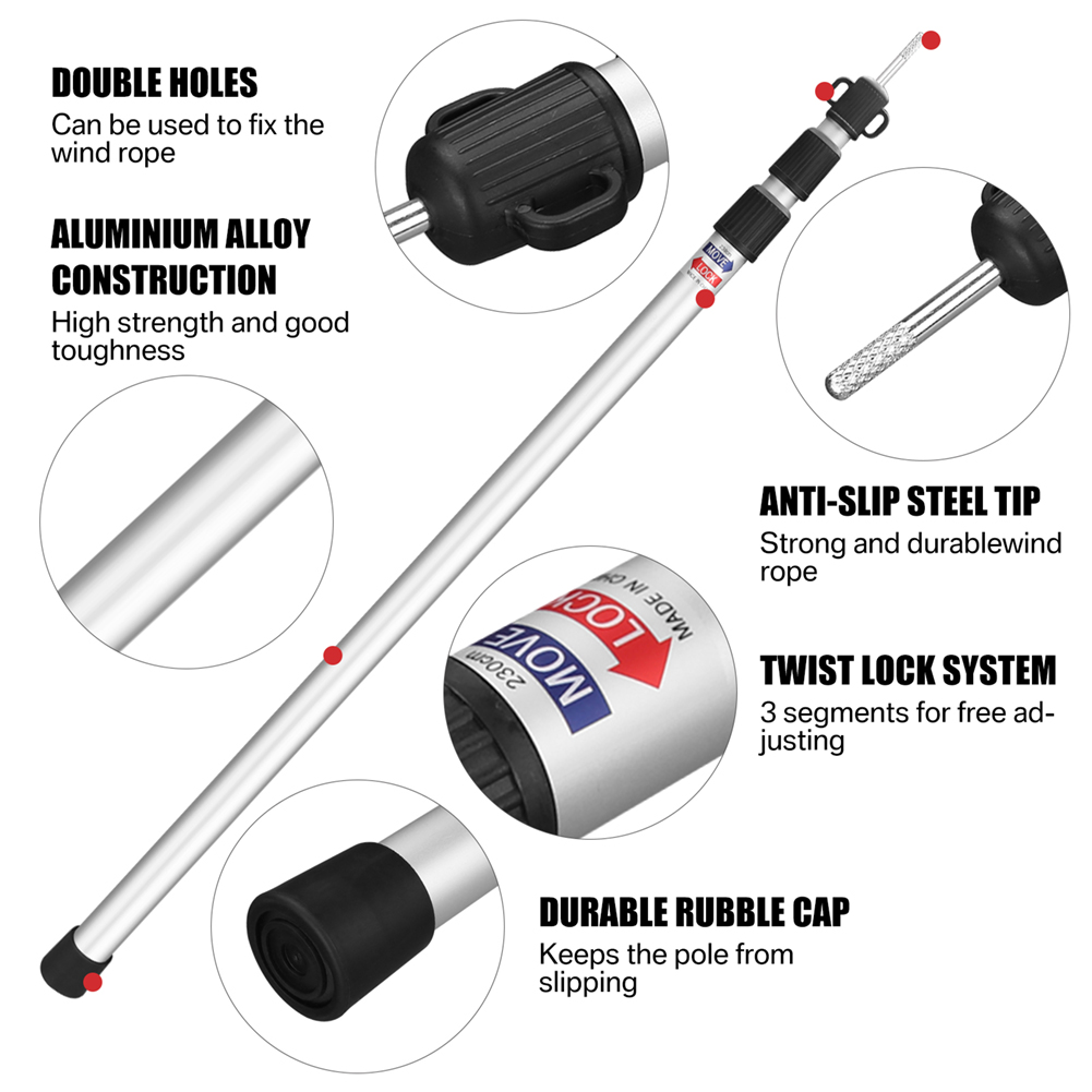 Aluminium Telescoping Tarp Pol - Waterproof Tarp Shelter recension och pris