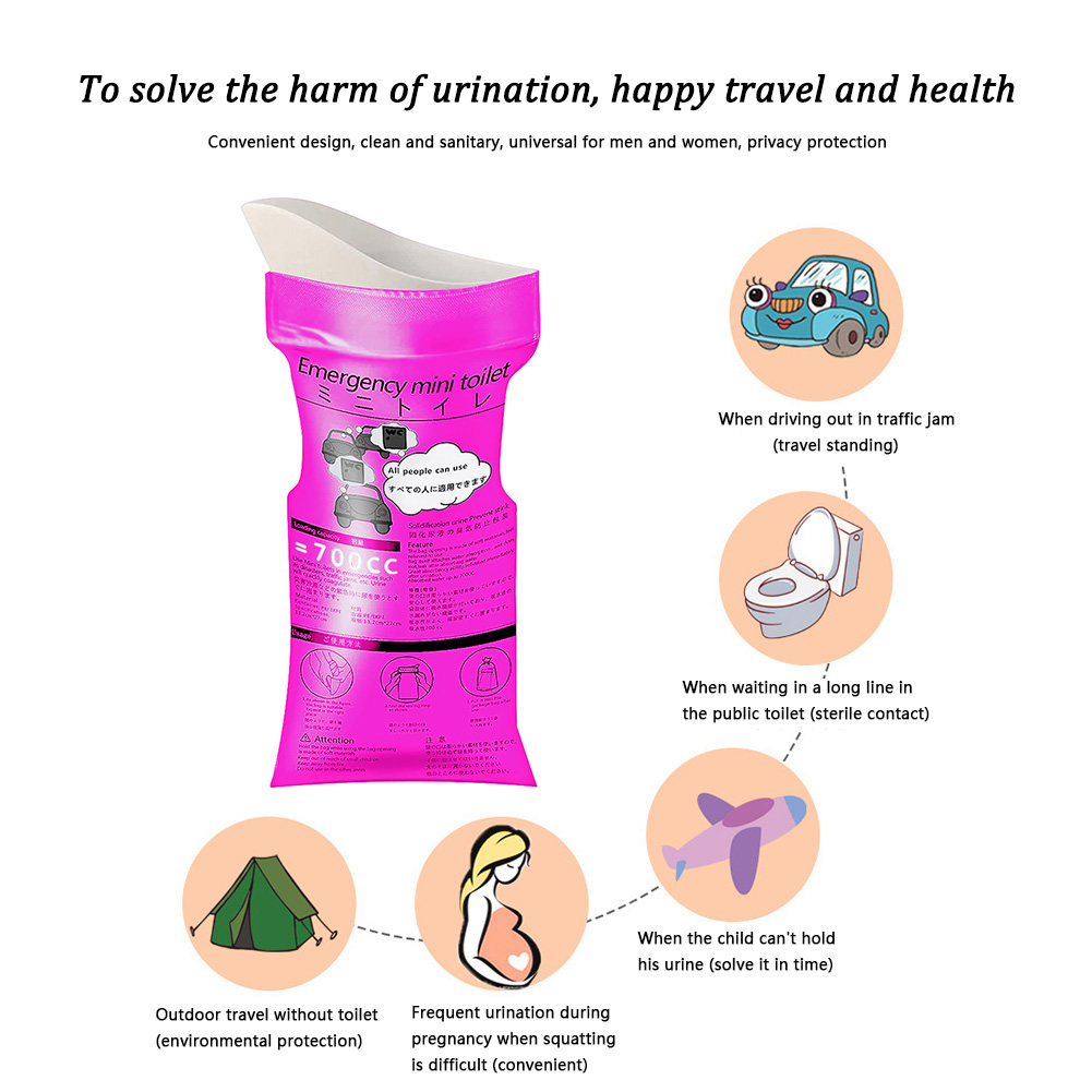 700ml Urinal Toilet Bag Unisex - Outdoor Camping Bathroom recension och pris