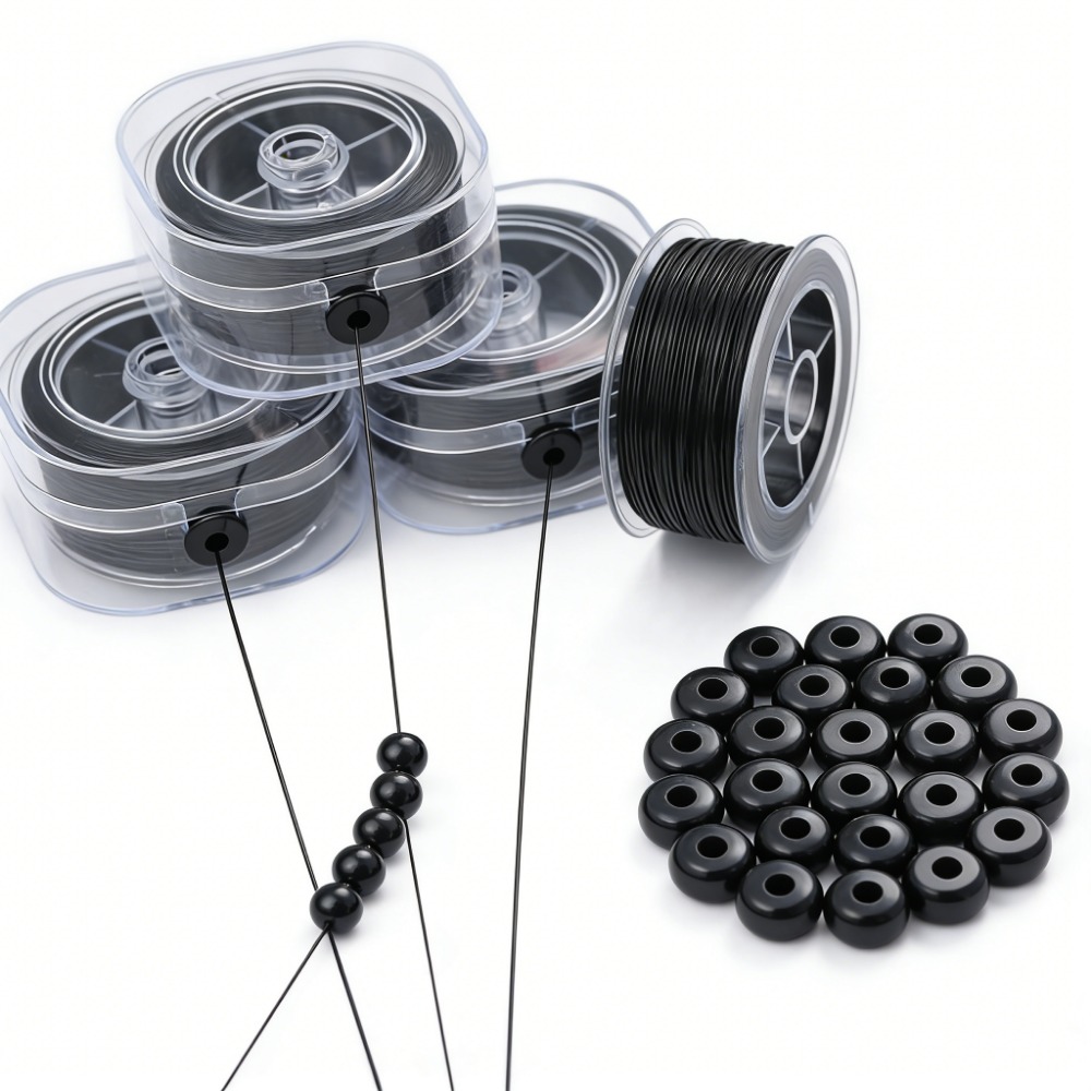 0.5-1mm Black Elastic Crystal  - Paracord Bracelet recension och pris