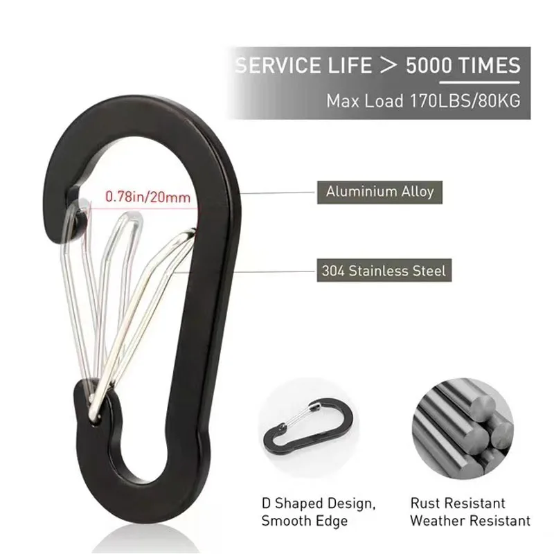 12PCS Carabiner Clip Set Touri - Camp Utensil Set recension och pris
