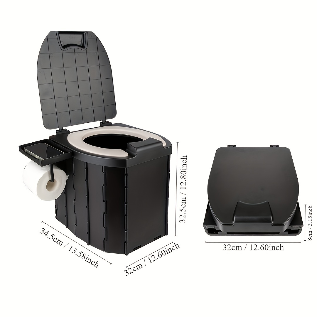 Portable Folding Toilet with P - Outdoor Camping Quilt recension och pris