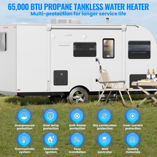 Portable 12V Gas Water Heater  - Outdoor Camping Shower recension och pris