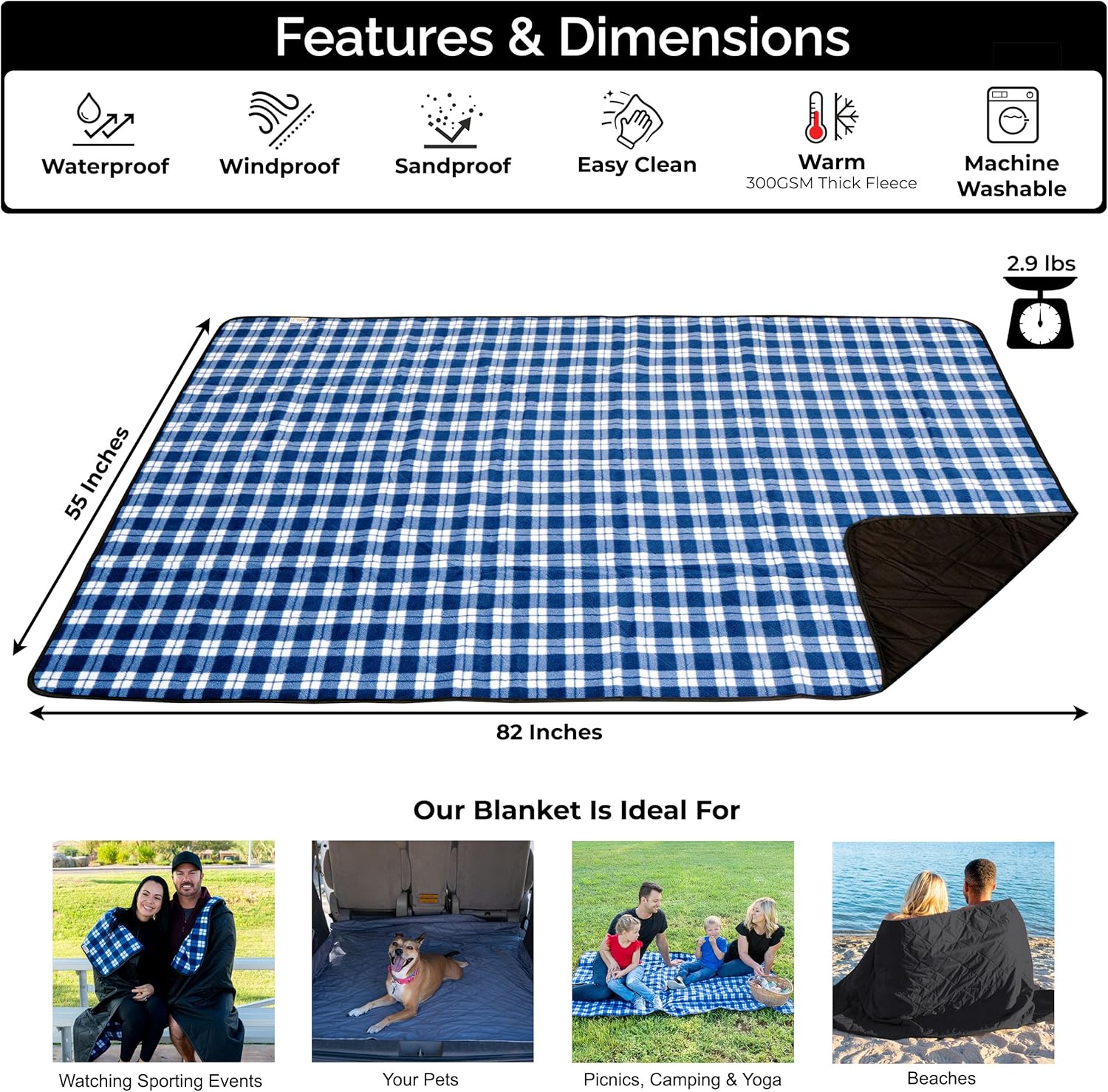 Large Waterproof Outdoor Blank - Outdoor Camping Quilt recension och pris