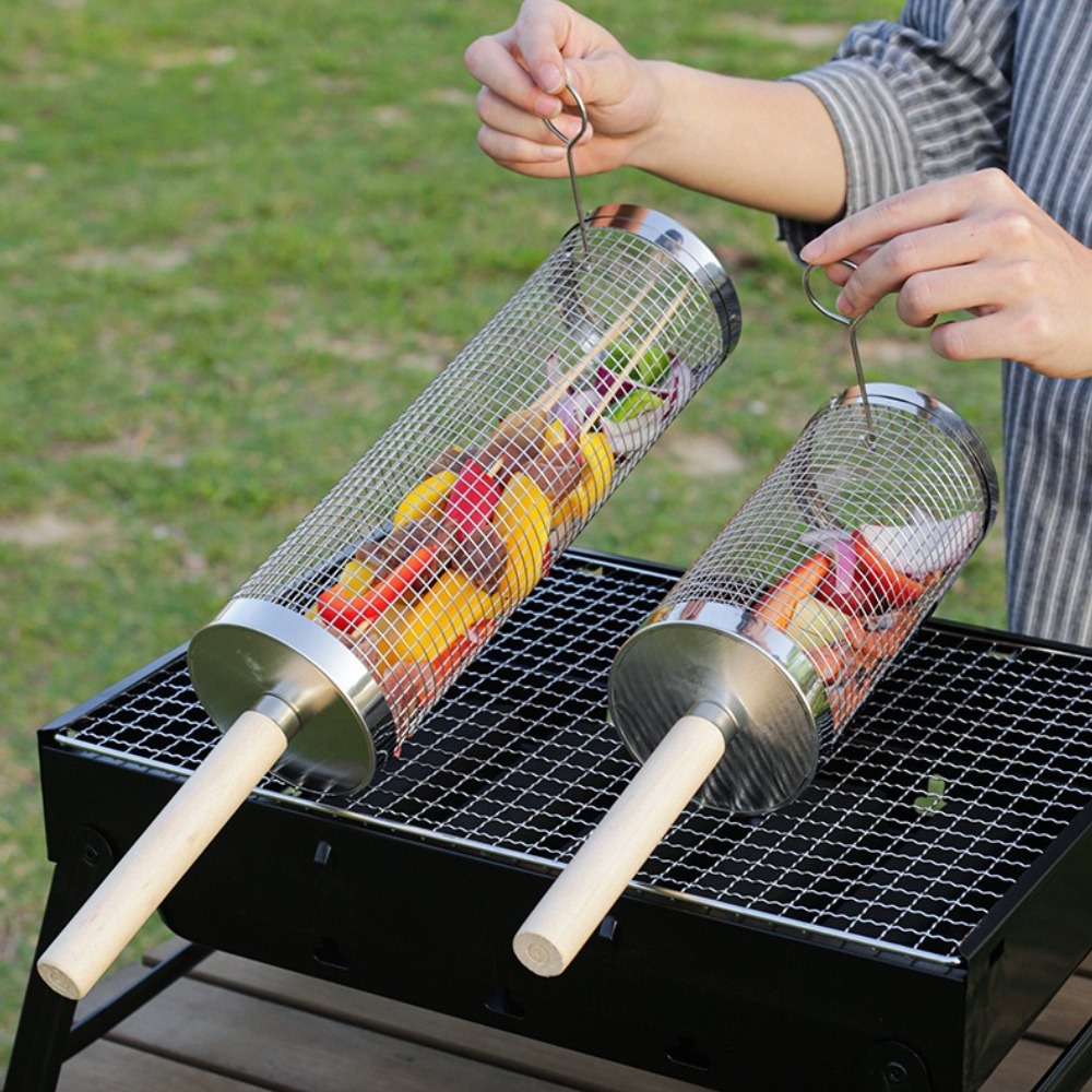 Stainless Steel Rolling BBQ Gr - Outdoor Camping Youtube recension och pris