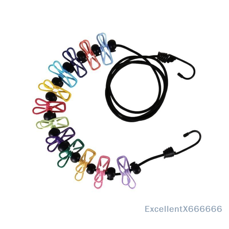 Elastic Clothesline with Clips - Outdoor Camping Bathroom recension och pris