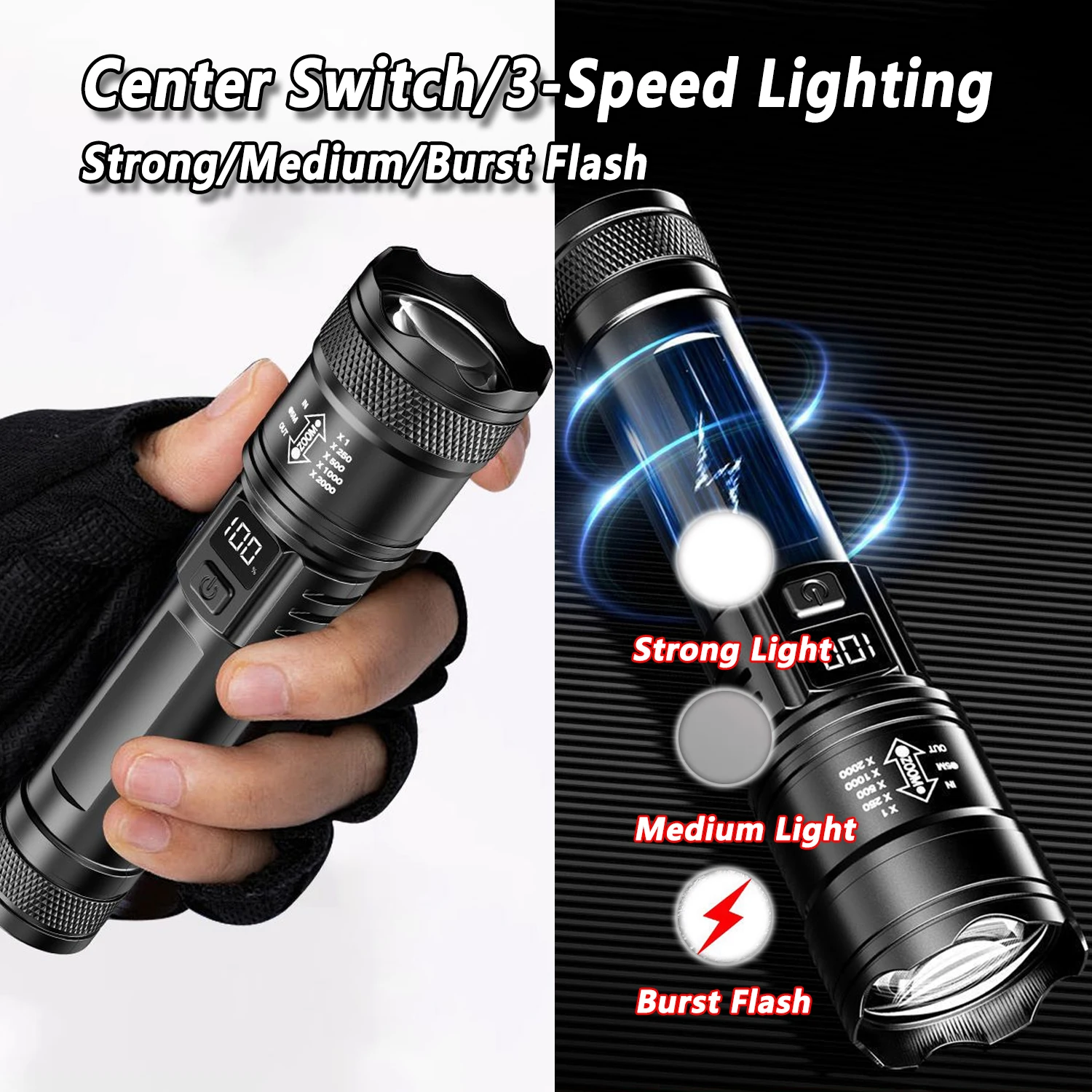 Ultra Bright LED Flashlight 20 - Outdoor Camping Decor recension och pris