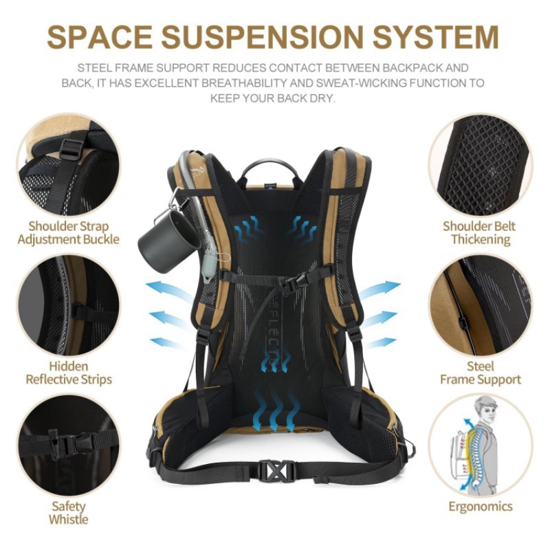 Large Waterproof Tear-Resistan - Outdoor Camping Backpack recension och pris