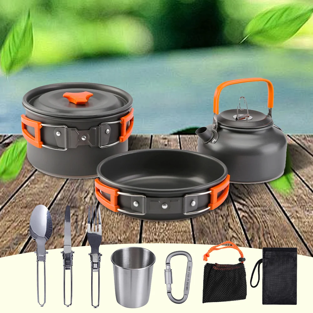 Camping Cookware Kit Kettle Po - Camp Utensil Set recension och pris