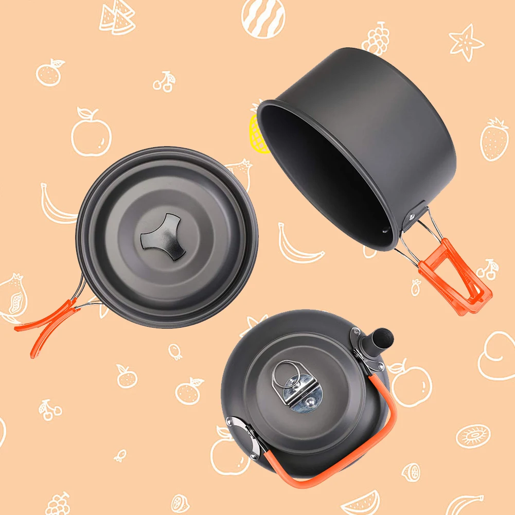 Camping Cookware Kit Kettle Po - Camp Utensil Set recension och pris