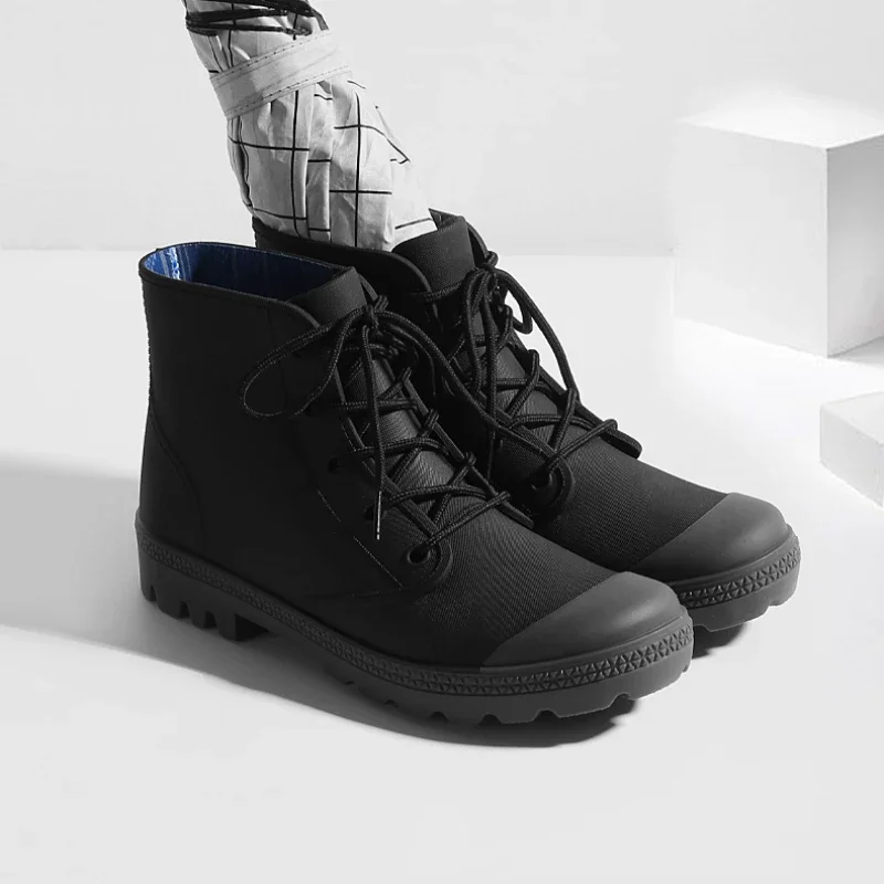 Winter Men Rain Boots Lace-up  - Outdoor Camping Winter recension och pris